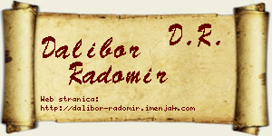 Dalibor Radomir vizit kartica